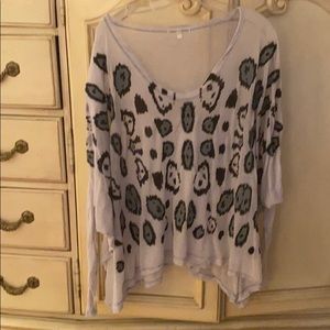 Long Sleeve Animal Print Oversized Tee